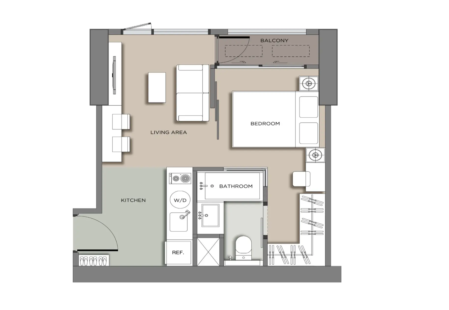 1 Bed Condo for Rent in Huai Khwang - Image 17